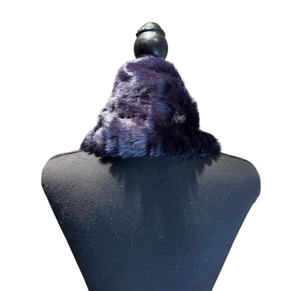 NWT Banana Republic Faux Fur Deep Blue Scarf, One Size - Picture 2 of 4